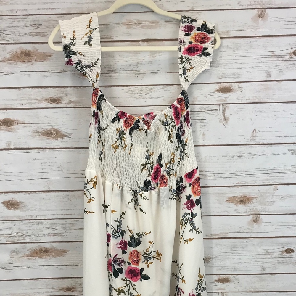 Floral Dress Maxi Cap Sleeves